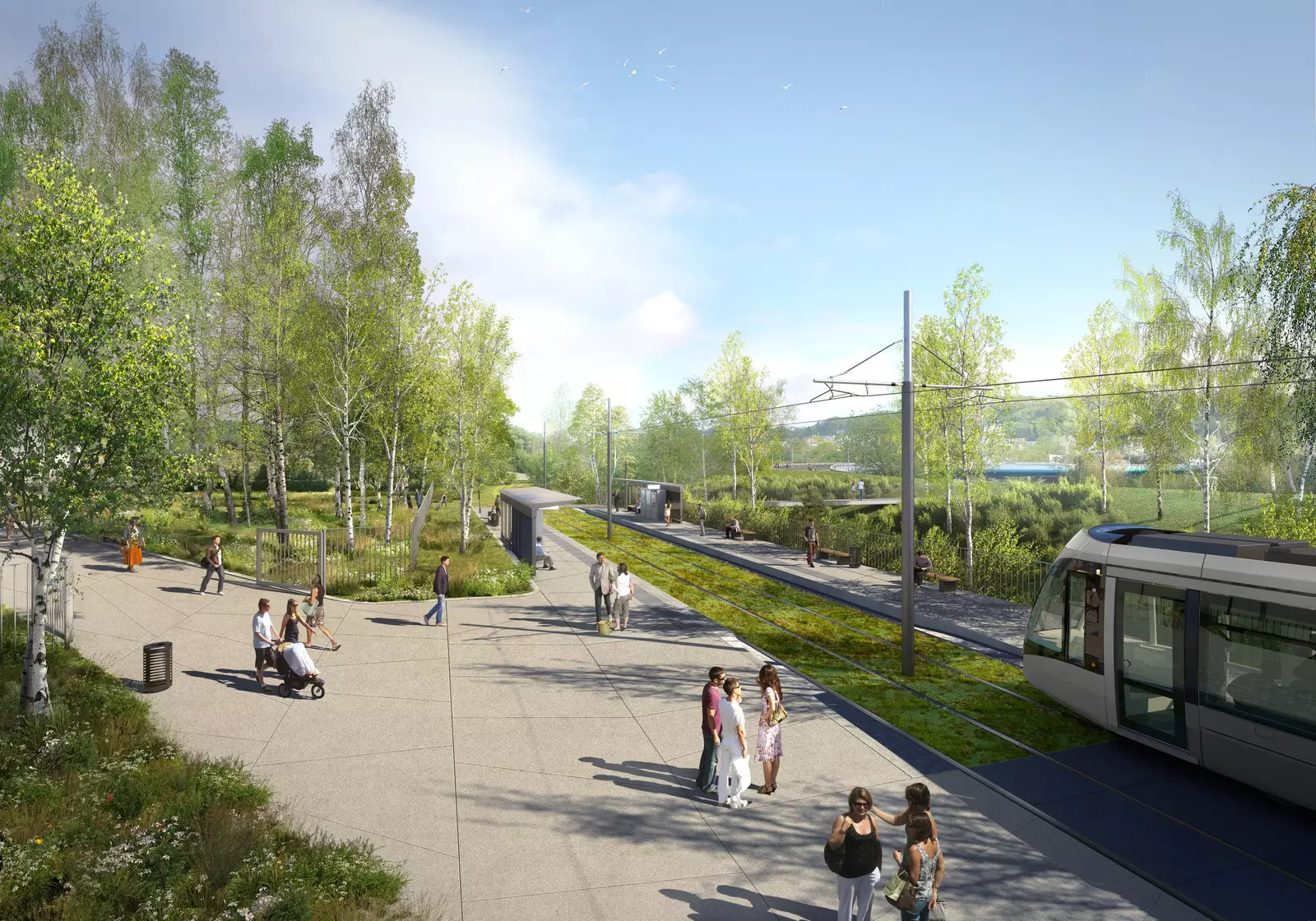 Spie batignolles paysage végétalisation tramway le Havre