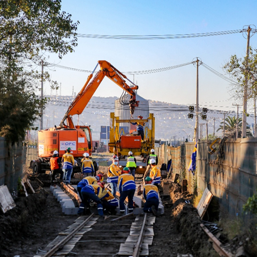 Travaux sur les lignes 3 et 6 du métro de Santiago du Chili, ©Colas