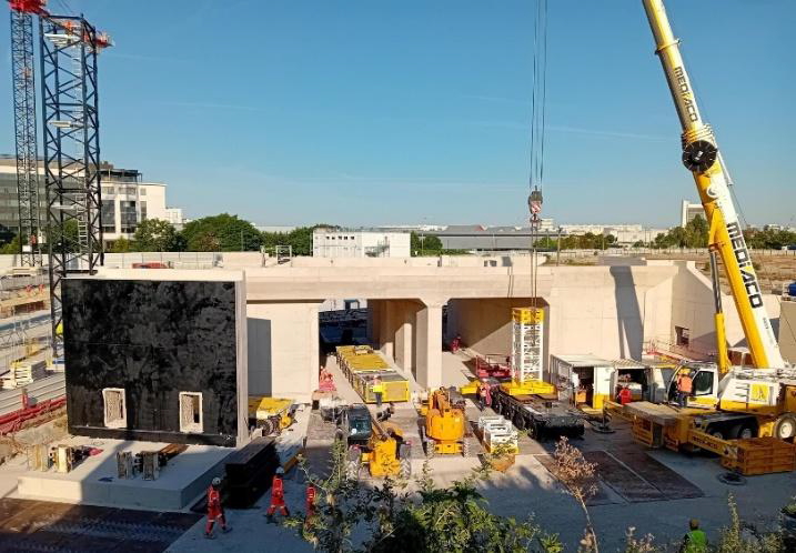 Grand Paris Express : ripage spectaculaire d’un couloir de 1 400 tonnes à la gare des Grésillons